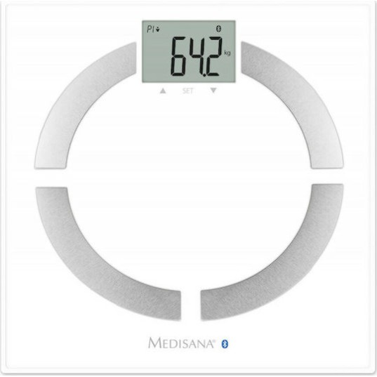 Medisana BS 444 Connect Smart Ζυγαριά 180kg με Λιπομετρητή & Bluetooth Λευκή