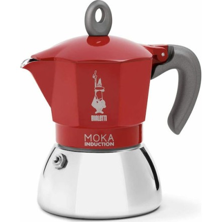 Bialetti Moka Induction Μπρίκι Espresso 4cups Κόκκινο