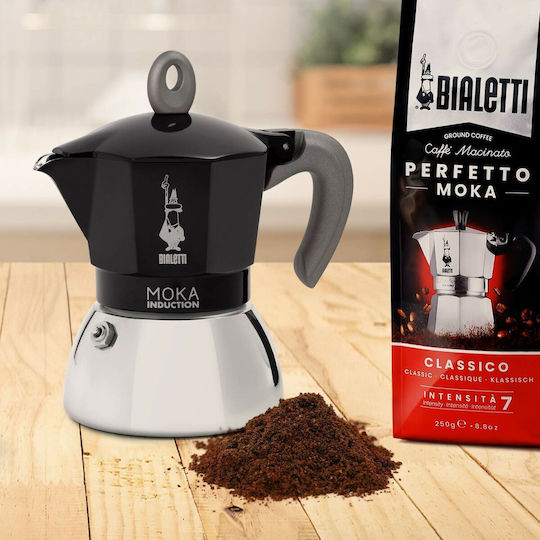 Bialetti Moka Induction Moka Μπρίκι Espresso 4cups Μαύρο