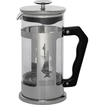 Bialetti Preziosa Καφετιέρα Γαλλικού Χειρός Ανοξείδωτη Ασημί 1lt