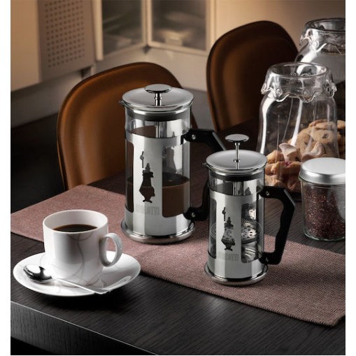 Bialetti Preziosa Καφετιέρα Γαλλικού Χειρός Ανοξείδωτη Ασημί 1lt