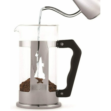 Bialetti Preziosa Καφετιέρα Γαλλικού Χειρός Ανοξείδωτη Ασημί 1lt