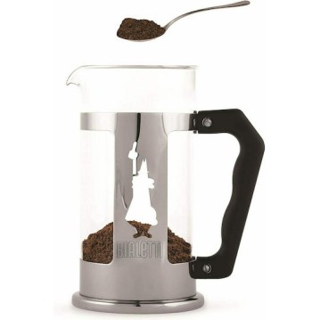 Bialetti Preziosa Καφετιέρα Γαλλικού Χειρός Ανοξείδωτη Ασημί 1lt