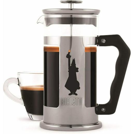 Bialetti Preziosa Καφετιέρα Γαλλικού Χειρός Ανοξείδωτη Ασημί 1lt