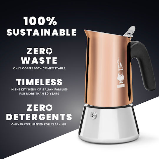 Bialetti Venus New Μπρίκι Espresso 6cups Inox Copper
