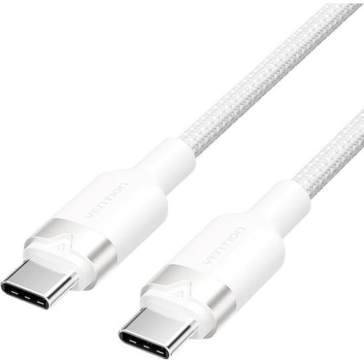 Vention Braided USB 2.0 Cable USB-C male - USB-C 60W PD Λευκό 1m
