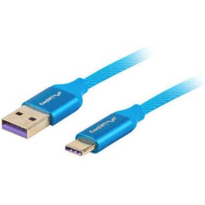 Lanberg Braided USB 2.0 Cable USB-C male - USB-A Μπλε 1m CA-USBO-21CU-0010-BL