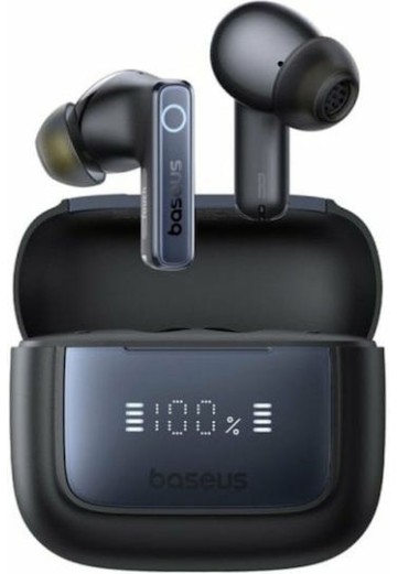 Baseus Bowie 35 In-ear Bluetooth Handsfree Ακουστικά με Αντοχή στον Ιδρώτα και Θήκη Φόρτισης Μαύρα