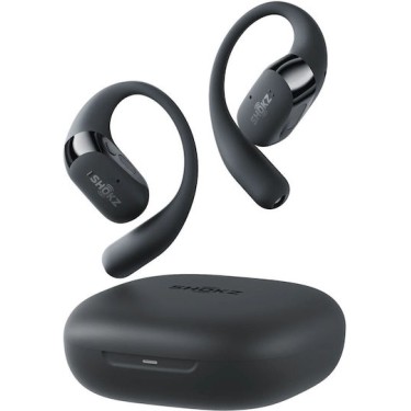 Shokz OpenFit 2+ Open Ear Bluetooth Handsfree Ακουστικά με Αντοχή στον Ιδρώτα και Θήκη Φόρτισης Μαύρα