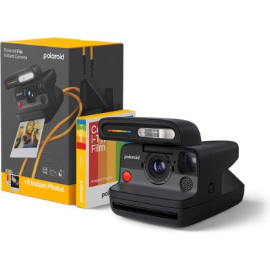 Polaroid Flip Instant Φωτογραφική Μηχανή Black με Color Film (8 photos)