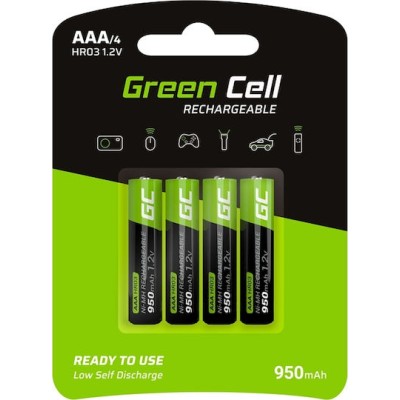 Green Cell Επαναφορτιζόμενες Μπαταρίες AAA Ni-MH 950mAh 1.2V 4τμχ