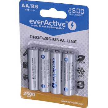 everActive Professional Line Επαναφορτιζόμενες Μπαταρίες AA Ni-MH 2600mAh 1.2V 4τμχ