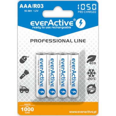 everActive Professional Line Επαναφορτιζόμενες Μπαταρίες AAA Ni-MH 1050mAh 1.2V 4τμχ