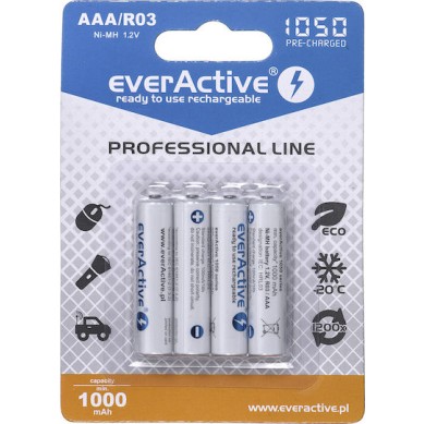 everActive Professional Line Επαναφορτιζόμενες Μπαταρίες AAA Ni-MH 1050mAh 1.2V 4τμχ