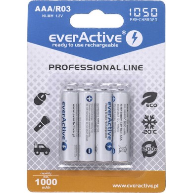 everActive Professional Line Επαναφορτιζόμενες Μπαταρίες AAA Ni-MH 1050mAh 1.2V 4τμχ