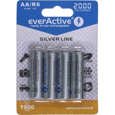 everActive Silver Line Επαναφορτιζόμενες Μπαταρίες AA Ni-MH 2000mAh 1.2V 4τμχ