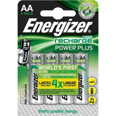 Energizer Power Plus Επαναφορτιζόμενες Μπαταρίες AA Ni-MH 2000mAh 1.2V 4τμχ