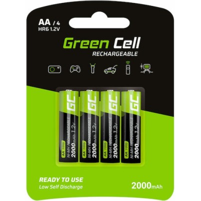 Green Cell Επαναφορτιζόμενες Μπαταρίες AA Ni-MH 2000mAh 1.2V 4τμχ
