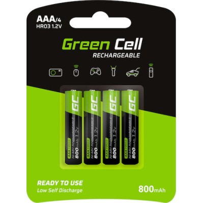 Green Cell Επαναφορτιζόμενες Μπαταρίες AAA Ni-MH 800mAh 1.2V 4τμχ