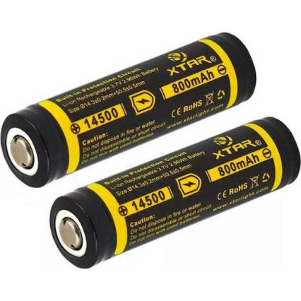 XTAR Επαναφορτιζόμενη Μπαταρία 14500 Li-Mn 800mAh 3.7V 1τμχ