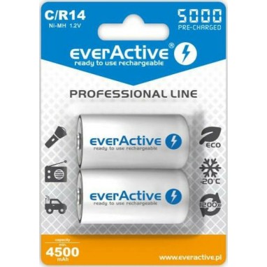 everActive Profesional Line Επαναφορτιζόμενες Μπαταρίες C Ni-MH 5000mAh 1.2V 2τμχ