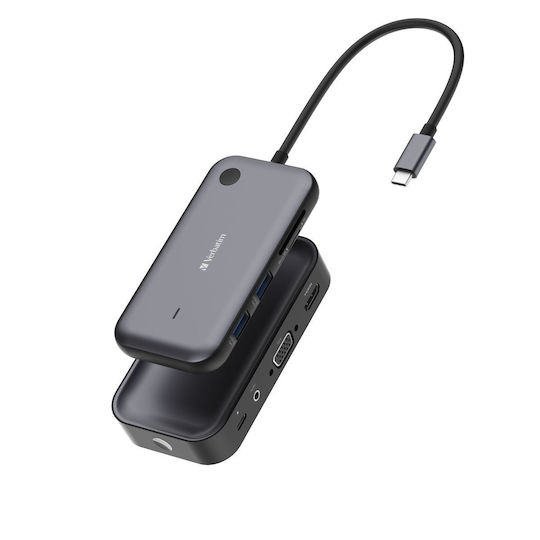 Verbatim Share My Screen 1080p USB-C Docking Station με HDMI PD Μαύρο