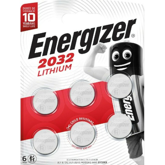 Energizer Μπαταρίες Λιθίου Ρολογιών CR2032 3V 6τμχ