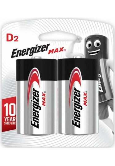 Energizer Max Αλκαλικές Μπαταρίες D 1.5V 2τμχ