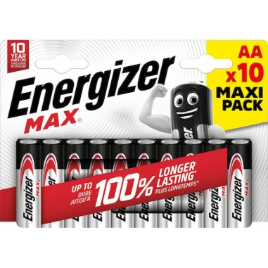 Energizer Max Αλκαλικές Μπαταρίες AA 1.5V 10τμχ