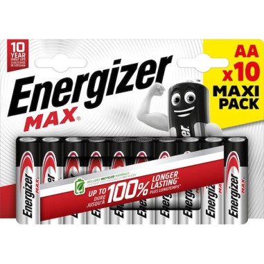 Energizer Max Αλκαλικές Μπαταρίες AA 1.5V 10τμχ
