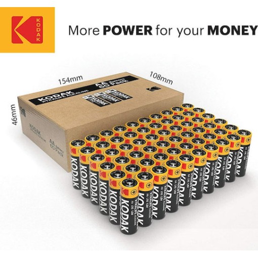 Kodak Xtralife Αλκαλικές Μπαταρίες AA 1.5V 60τμχ