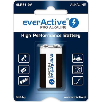 everActive Pro Αλκαλική Μπαταρία 9V 1τμχ
