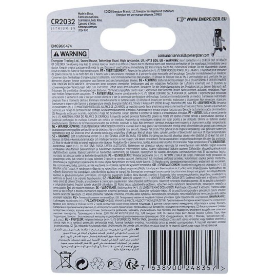 Energizer Μπαταρίες Λιθίου Ρολογιών CR2032 3V 2τμχ