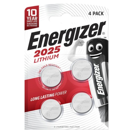 Energizer Μπαταρίες Λιθίου Ρολογιών CR2025 3V 4τμχ