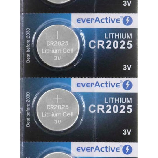 everActive Μπαταρίες Λιθίου Ρολογιών CR2025 3V 5τμχ