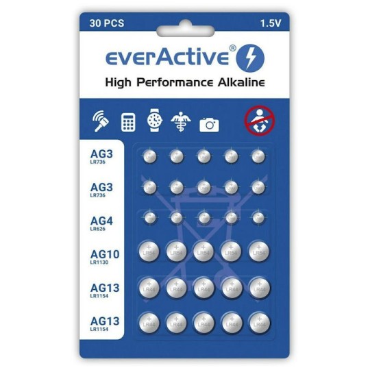 everActive Αλκαλικές Μπαταρίες Ρολογιών LR66 1.5V 30τμχ