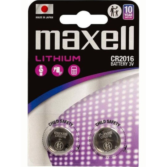 Maxell Μπαταρίες Λιθίου Ρολογιών CR2016 3V 2τμχ