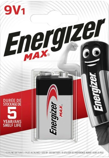Energizer Max Αλκαλική Μπαταρία 9V 1τμχ