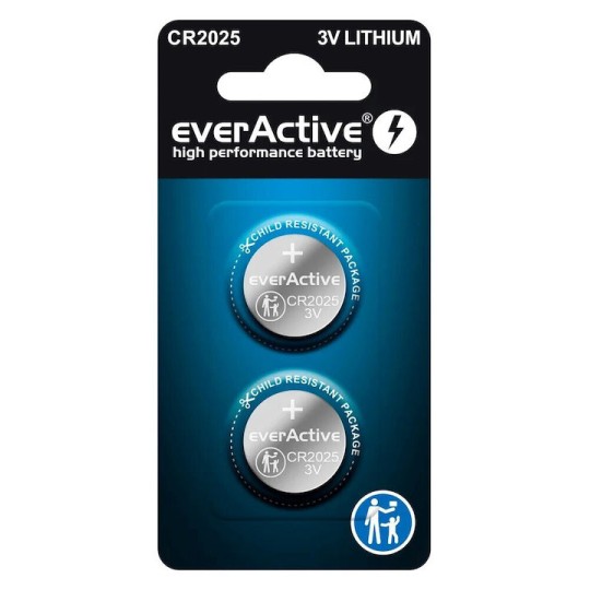 everActive Μπαταρίες Λιθίου Ρολογιών CR2025 2τμχ