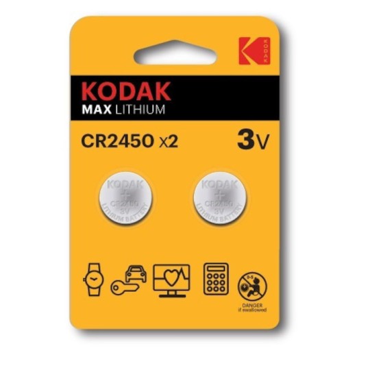 Kodak Max Lithium Μπαταρίες Ρολογιών CR2450 3V 2τμχ