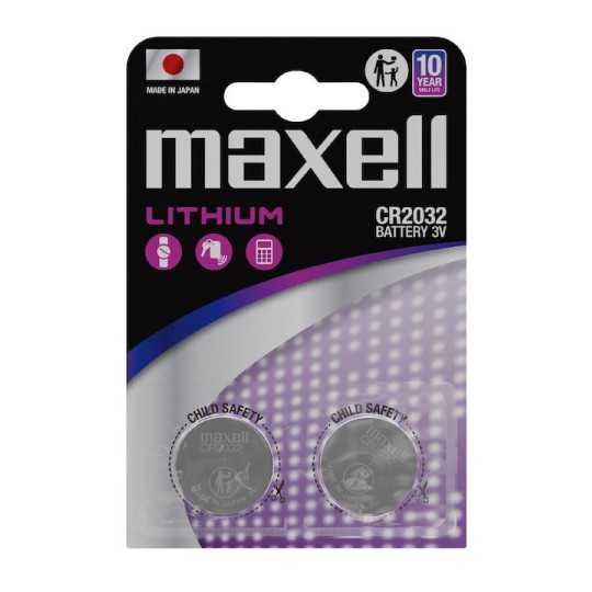 Maxell Μπαταρίες Λιθίου Ρολογιών CR2032 3V 2τμχ