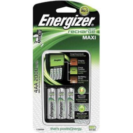 Energizer ACCU Recharge Maxi Φορτιστής 4 Μπαταριών Ni-MH Μεγέθους AA/AAA Σετ με 4x AA 2000mAh