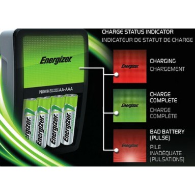 Energizer ACCU Recharge Maxi Φορτιστής 4 Μπαταριών Ni-MH Μεγέθους AA/AAA Σετ με 4x AA 2000mAh