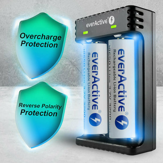 everActive LC-200 USB Φορτιστής 2 Μπαταριών Li-ion Μεγέθους 18650/21700