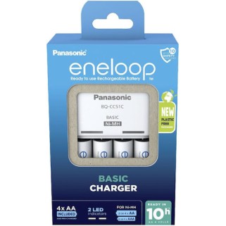 Panasonic Basic BQ-CC51 Φορτιστής 4 Μπαταριών Ni-MH Μεγέθους AA/AAA Σετ με 4x ΑΑ 2000mAh σε Λευκό χρώμα