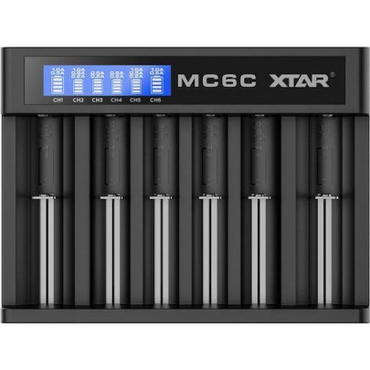 XTAR MC6C USB Φορτιστής 6 Μπαταριών Li-ion Μεγέθους 18650