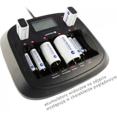 everActive NC-900U Φορτιστής 8 Μπαταριών Ni-Cd/Ni-MH Μεγέθους AA/AAA/9V/D