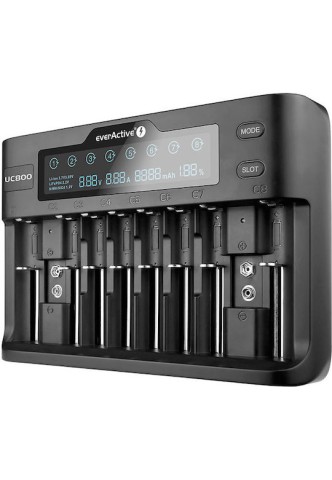 everActive UC-800 Φορτιστής 8 Μπαταριών Li-ion/Ni-MH Μεγέθους AA/AAA/D/18650/16340/26650/14500
