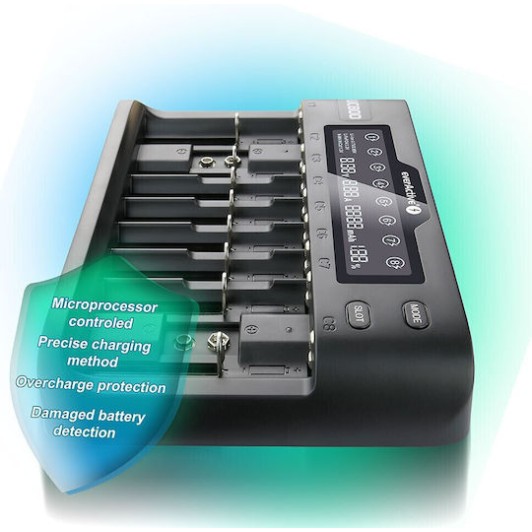 everActive UC-800 Φορτιστής 8 Μπαταριών Li-ion/Ni-MH Μεγέθους AA/AAA/D/18650/16340/26650/14500