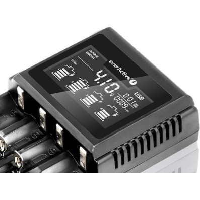everActive UC-4000 Φορτιστής 4 Μπαταριών Li-ion/Ni-MH Μεγέθους AA/AAA/D/18650/16340/26650/14500